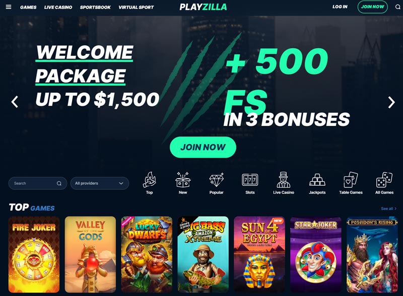 Playzilla Homepage